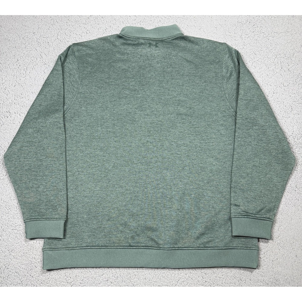 Under Armour Sweatshirt Mens 3XL Green Fleece 1/4 Zip ColdGear Pullover Logo - Picture 8 of 8